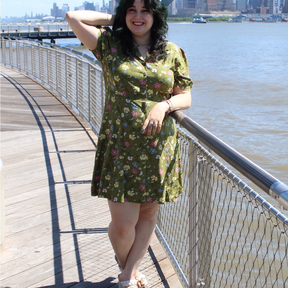 Princess Highway Olive Floral Mini Dress